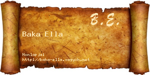 Baka Ella névjegykártya